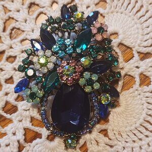Brooch Multi Colored 3" Gorgeous